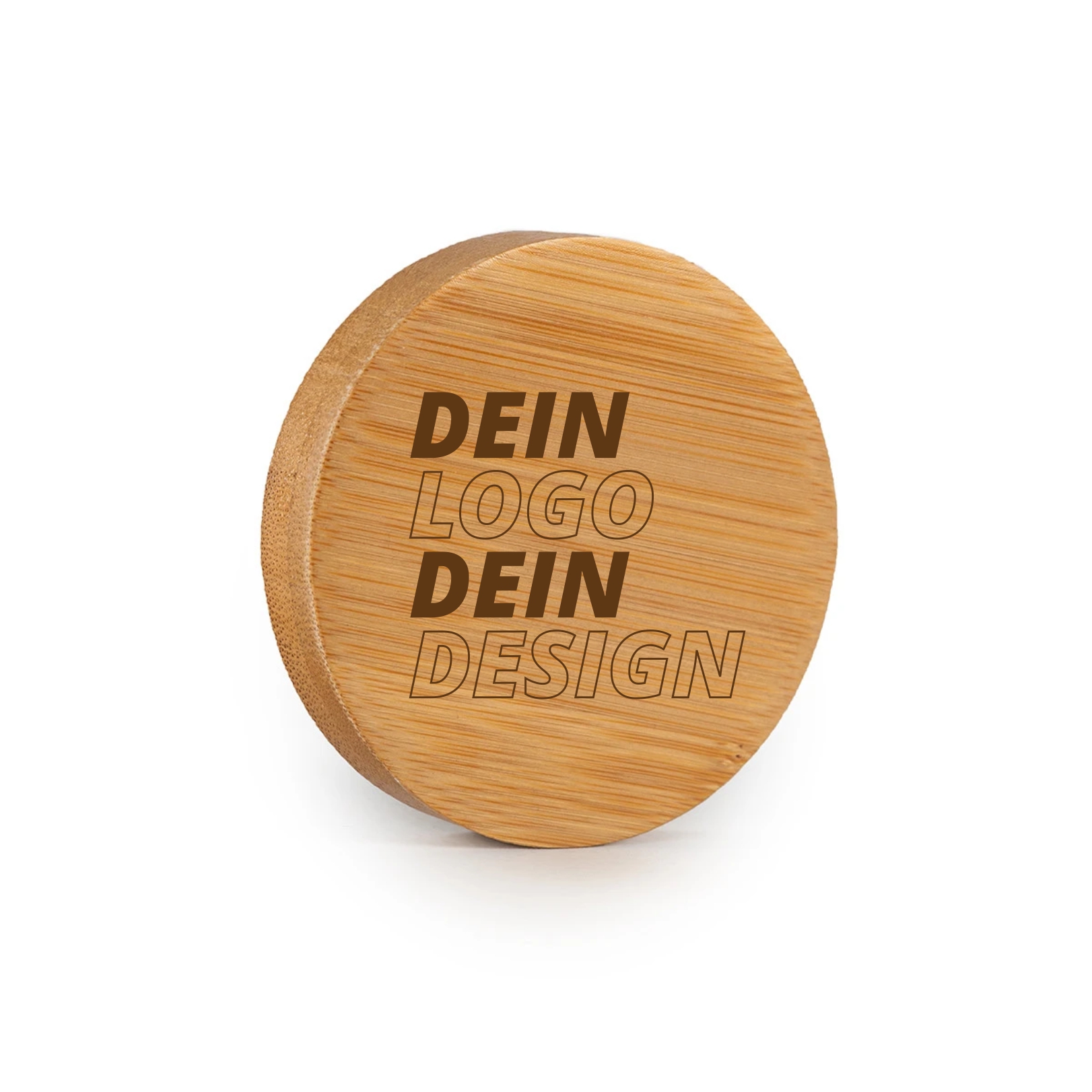 122655-G - Flaschen�ffner rund aus Bambus inkl. Lasergravur