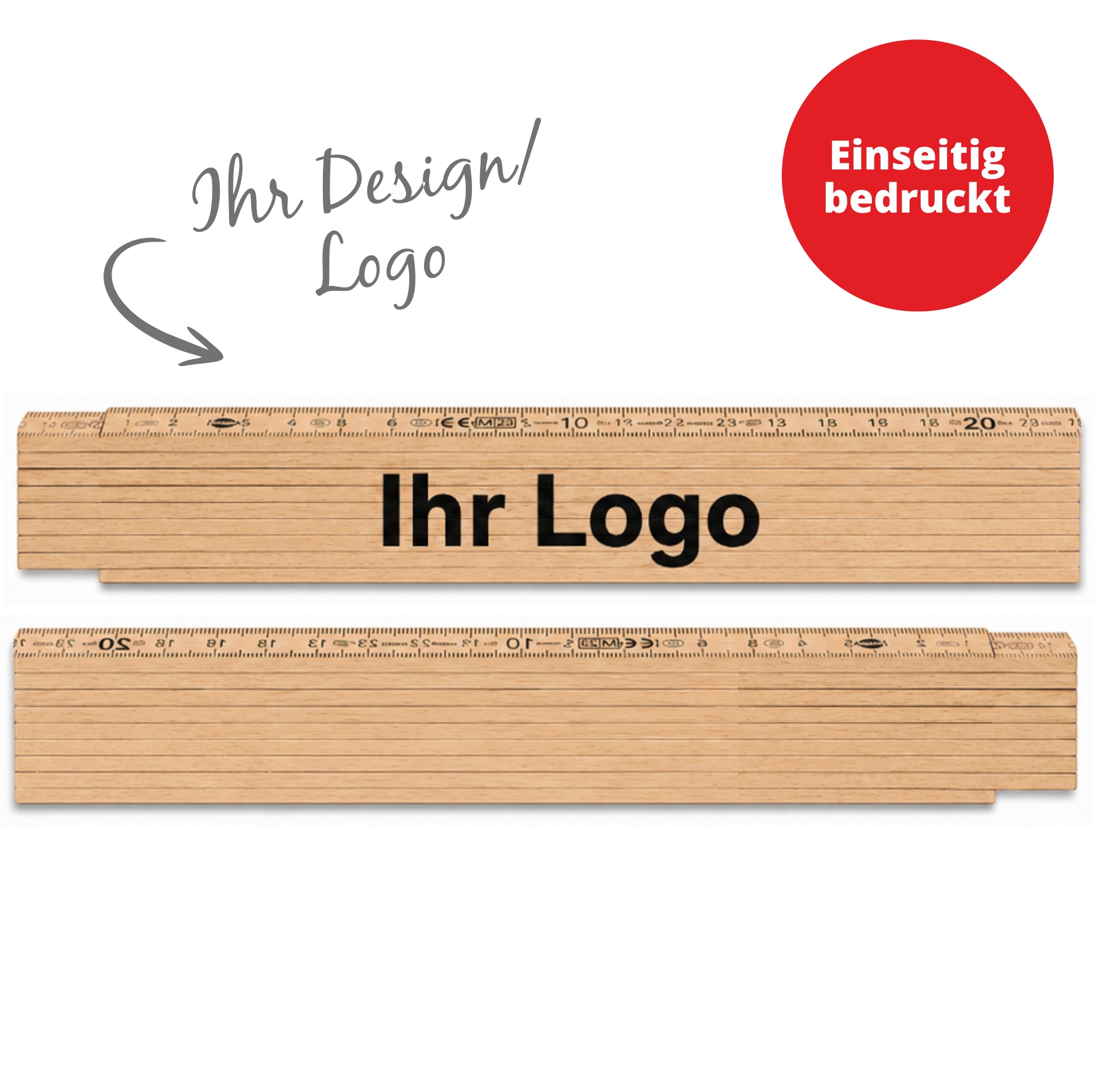 81934 - Zollstock in natur | 1-seitiger Druck
