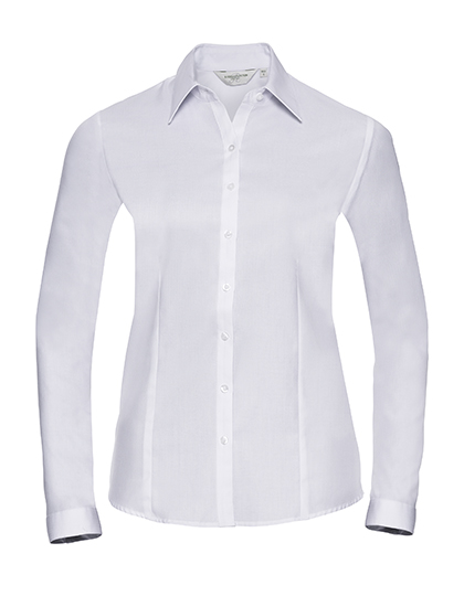 Z962F - Ladies` Long Sleeve Tailored Herringbone Shirt 