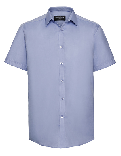 Z963 - Men`s Short Sleeve Tailored Herringbone Shirt