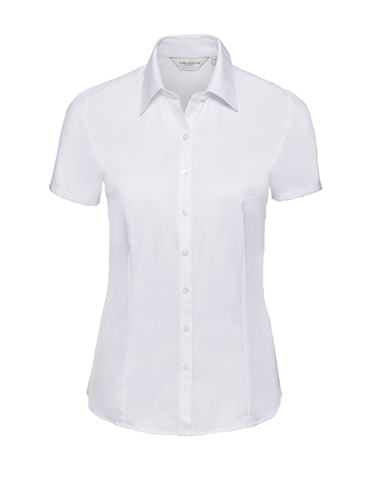 Z963F - Ladies` Short Sleeve Tailored Herringbone Shirt 