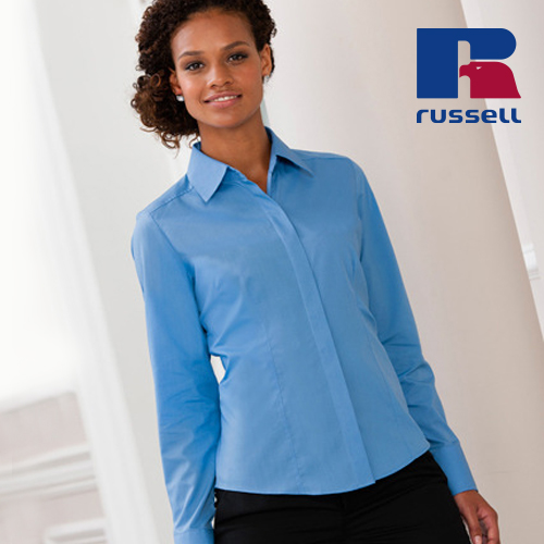 Z924F - Ladies` Long Sleeve Fitted Polycotton Poplin Shirt